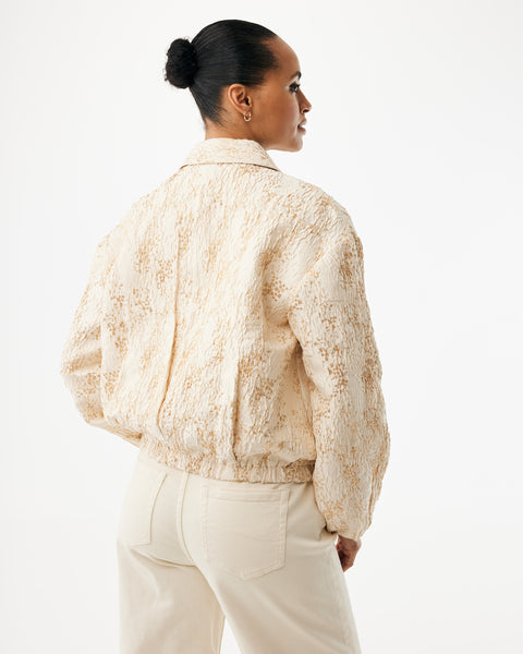 Jacquard bomberjacket light sand