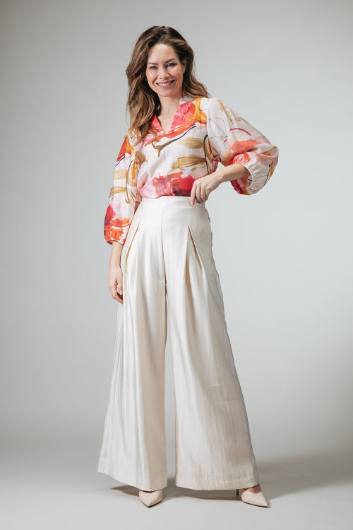 Aman Blouse met botanische print