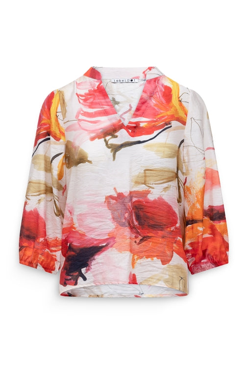 Aman Blouse met botanische print