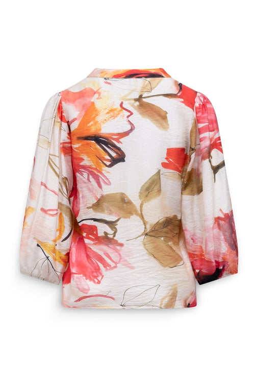 Aman Blouse met botanische print