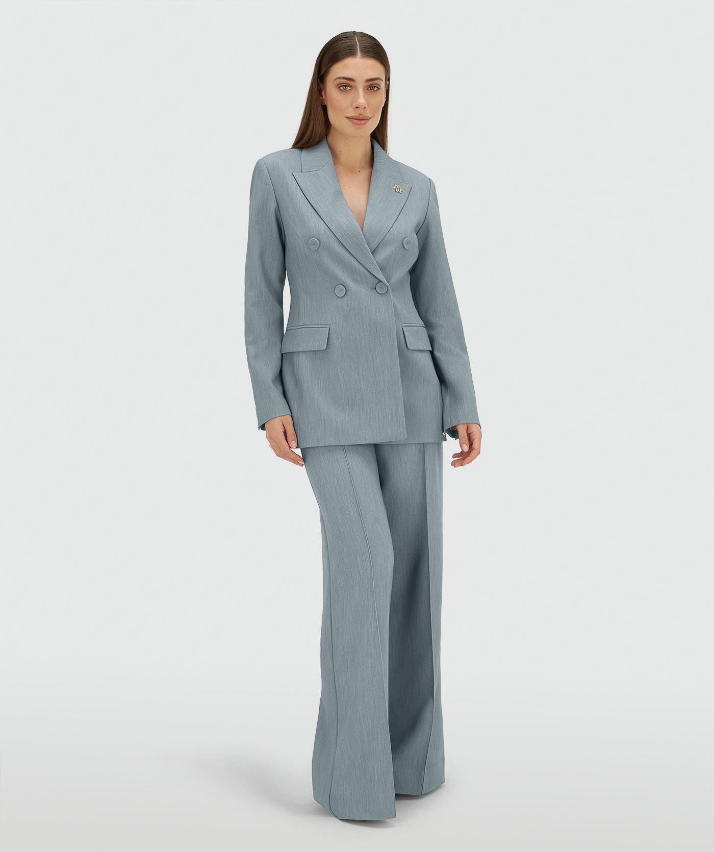 KASSIDY fitted blazer - sky blue melange