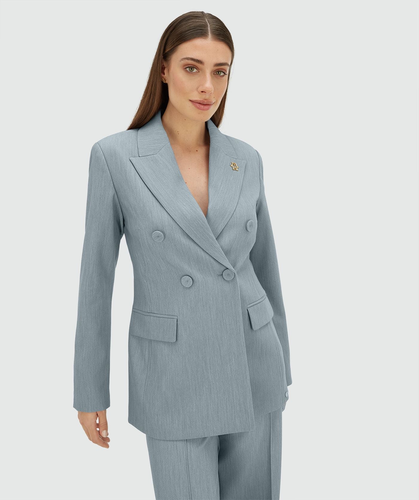 KASSIDY fitted blazer - sky blue melange