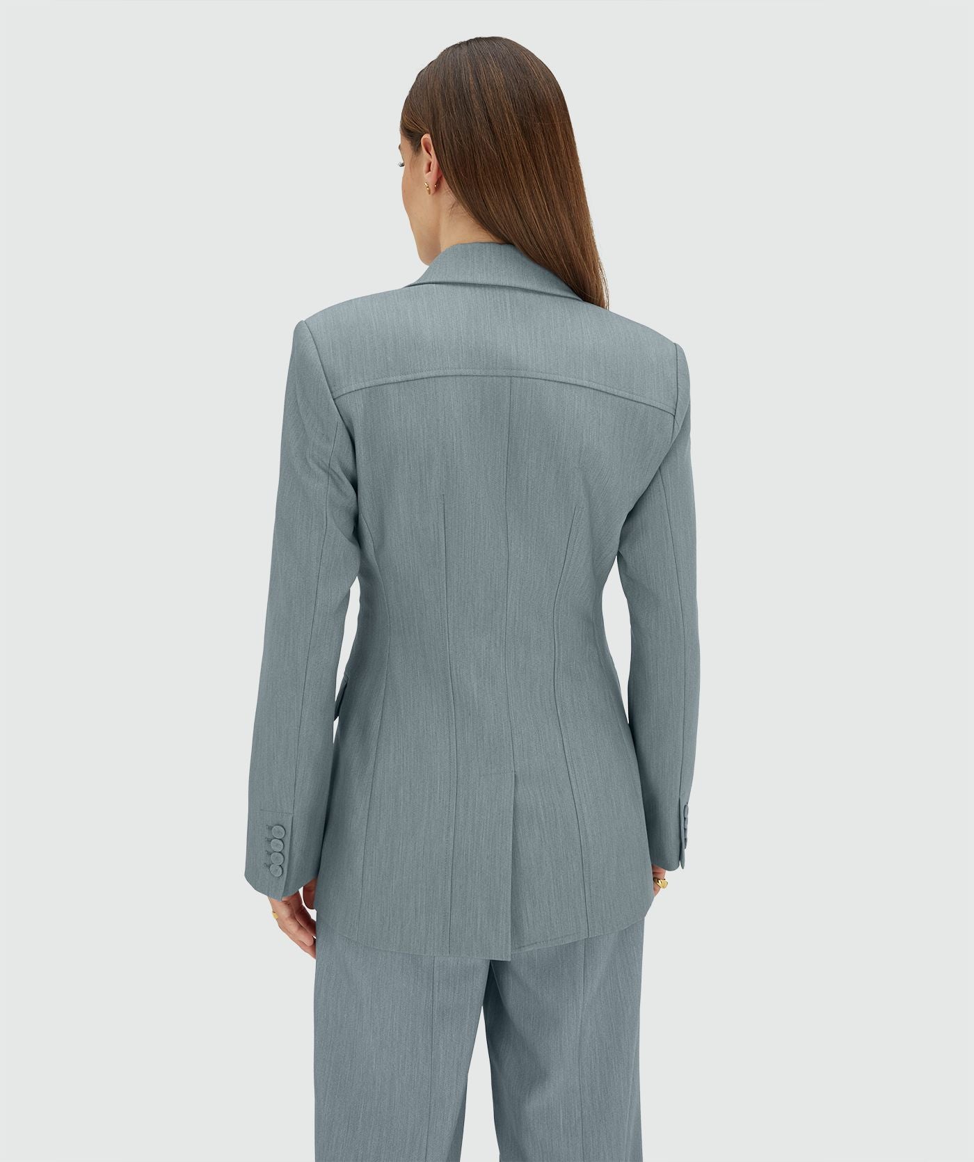 KASSIDY fitted blazer - sky blue melange