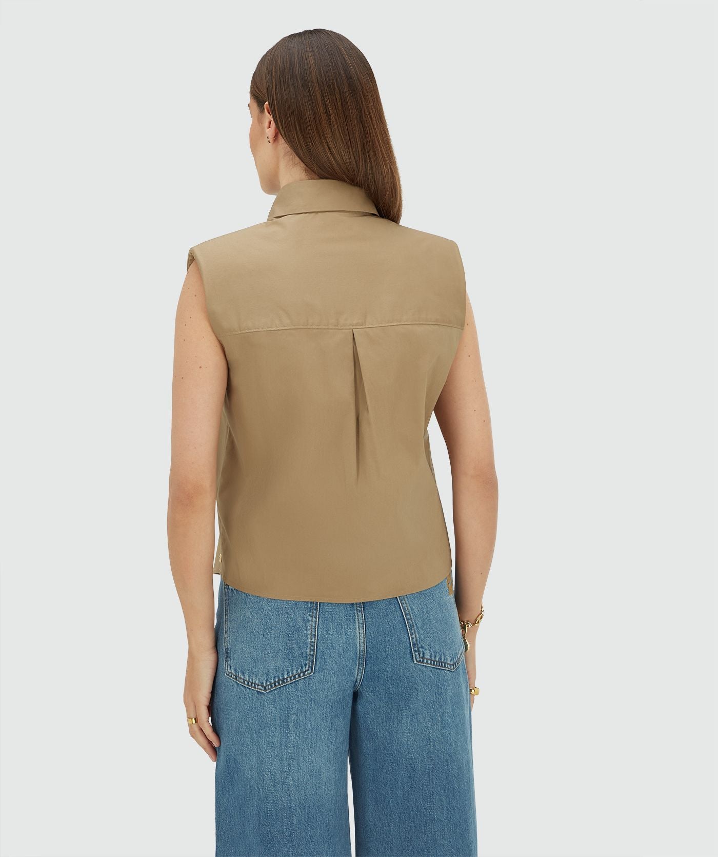 SUSIE straight fit blouse - light khaki