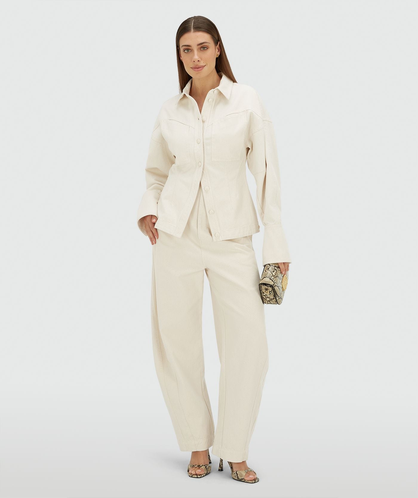 KIAN high waisted balloon fit broek - ecru