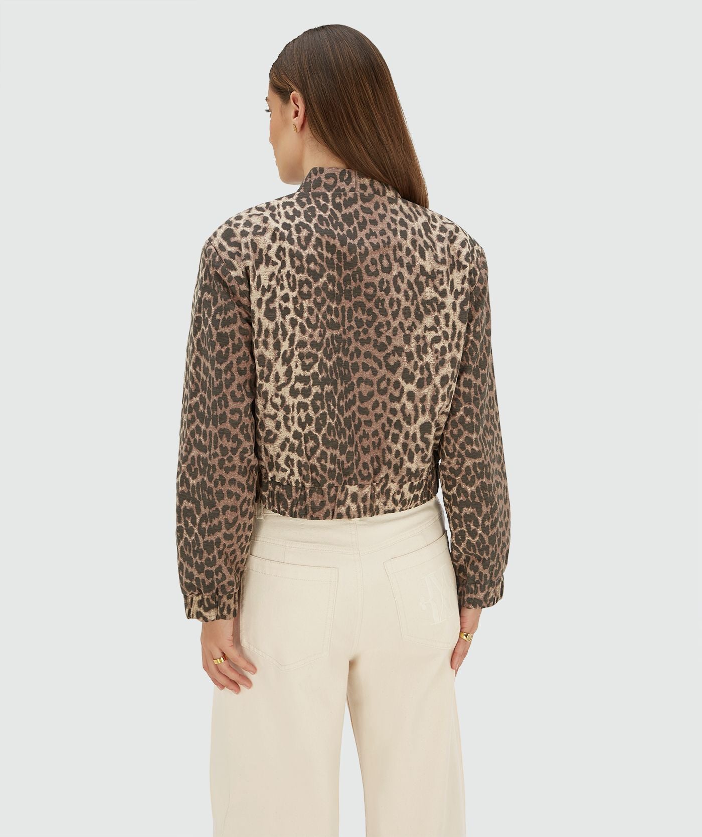 NADINE bomber jacket met leopard print - leopard brown