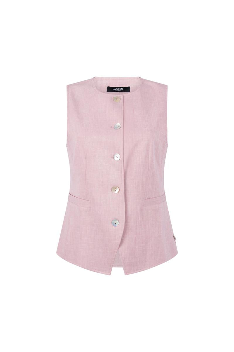 NUNA RONDE HALS GILET IN LICHTROZE