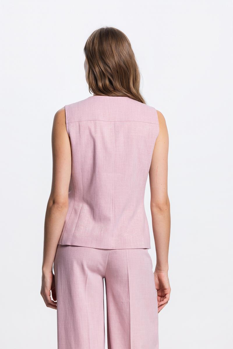 NUNA RONDE HALS GILET IN LICHTROZE