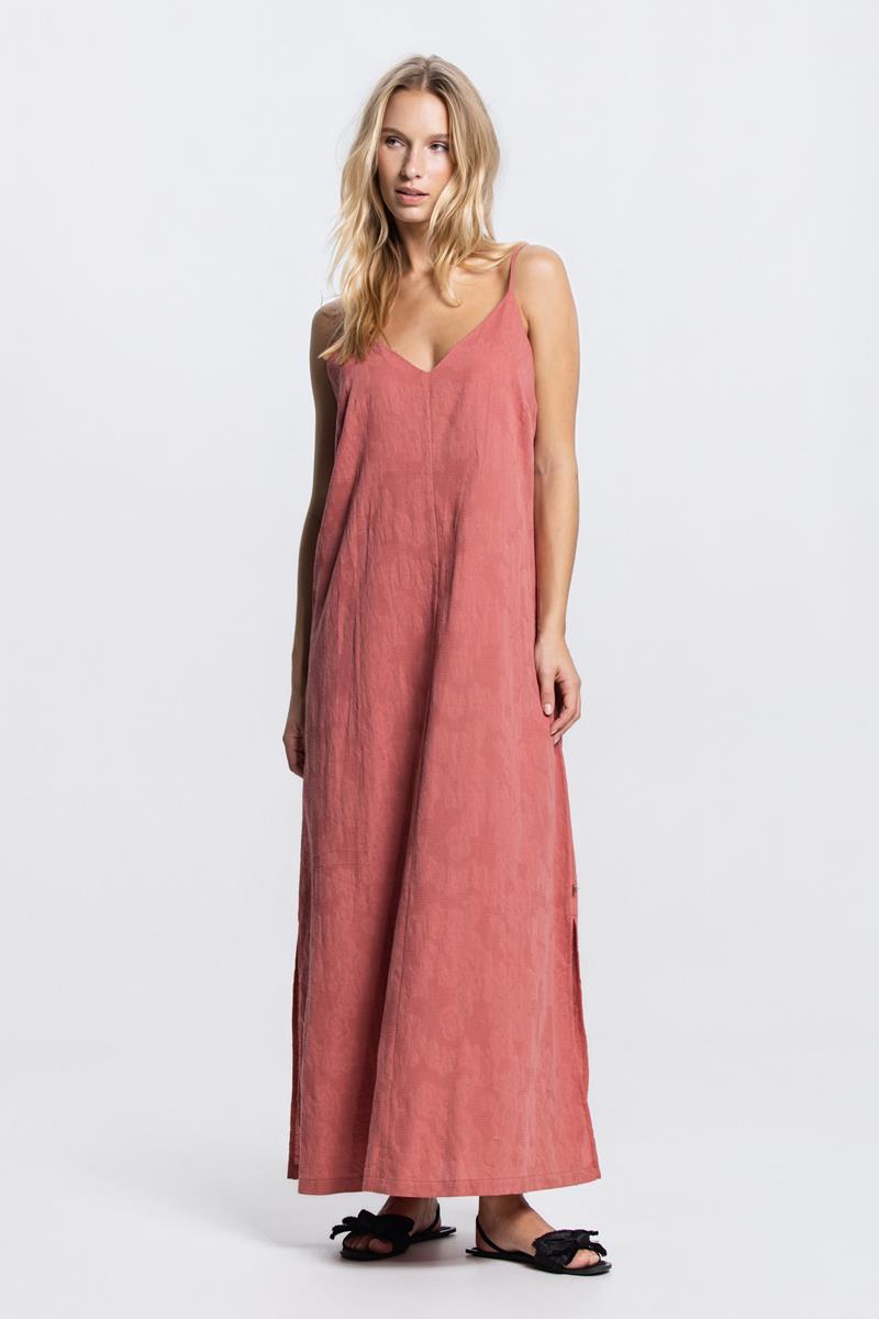 PASCALLE V-HALS MAXI JURK IN BLUSH
