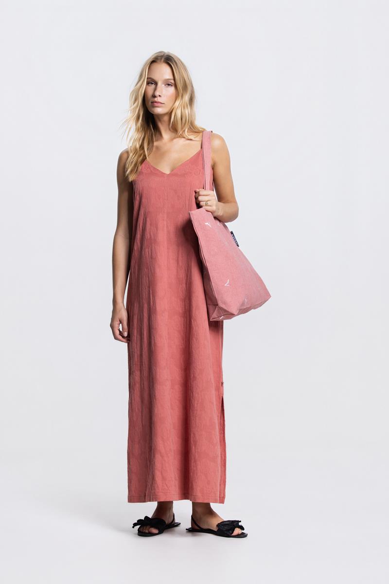 PASCALLE V-HALS MAXI JURK IN BLUSH