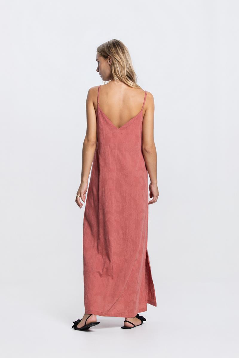 PASCALLE V-HALS MAXI JURK IN BLUSH
