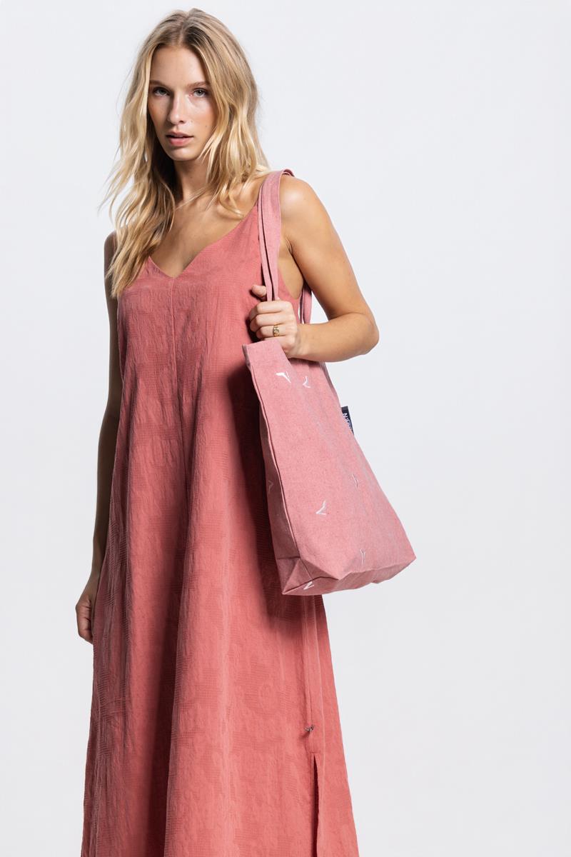 PASCALLE V-HALS MAXI JURK IN BLUSH