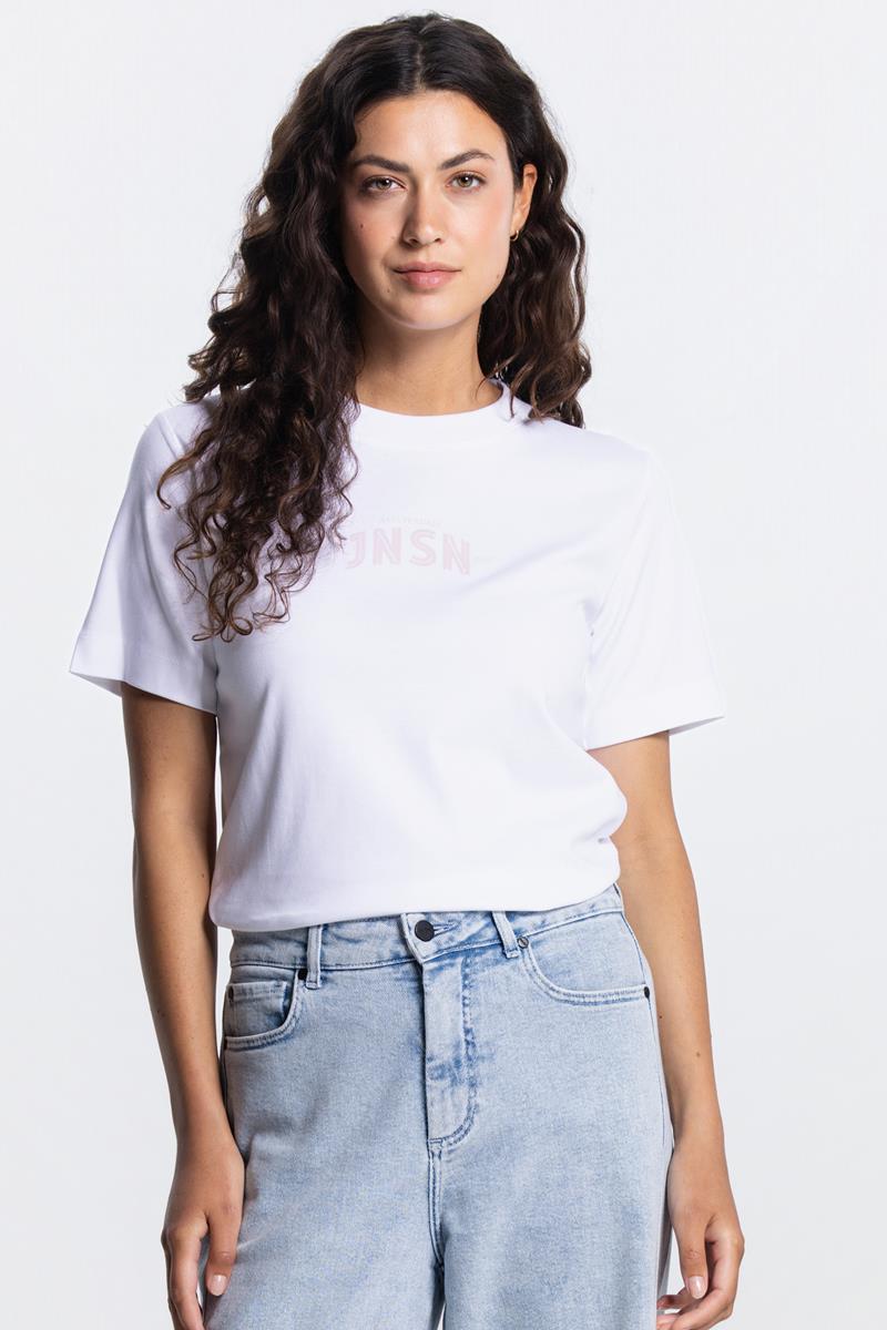 RESA T-SHIRT MET LOGO IN WIT / LICHT ROZE