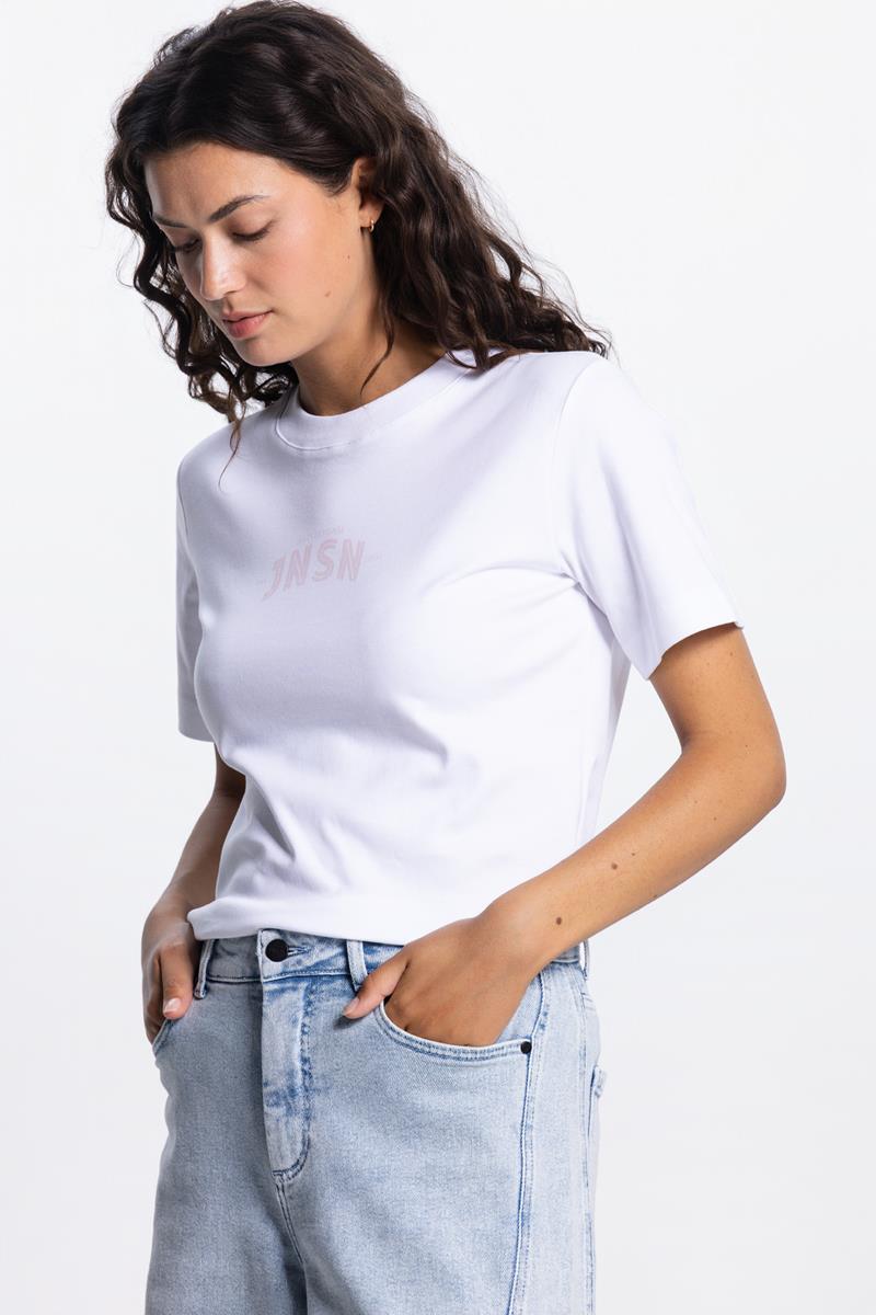 RESA T-SHIRT MET LOGO IN WIT / LICHT ROZE