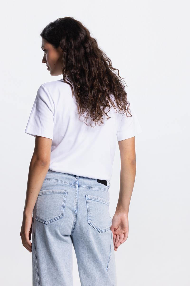 RESA T-SHIRT MET LOGO IN WIT / LICHT ROZE