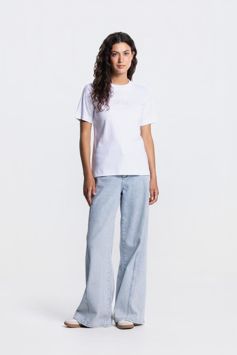 RESA T-SHIRT MET LOGO IN WIT / LICHT ROZE