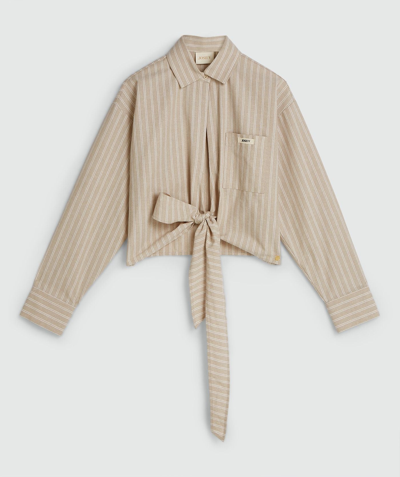 BANKS relaxed cropped blouse met strepen - stone stripe
