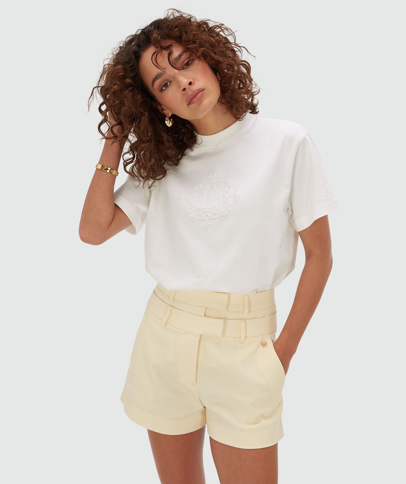 ROXY CURL oversized T-shirt met logo - off white