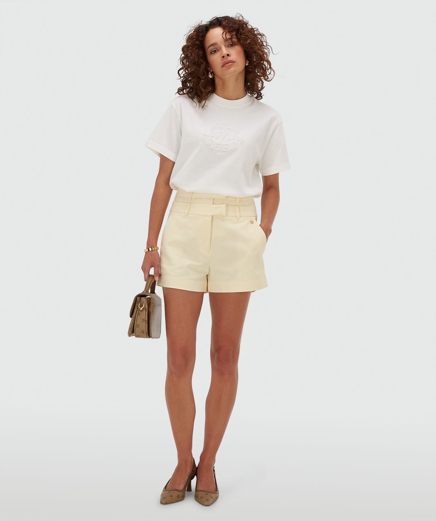 ROXY CURL oversized T-shirt met logo - off white