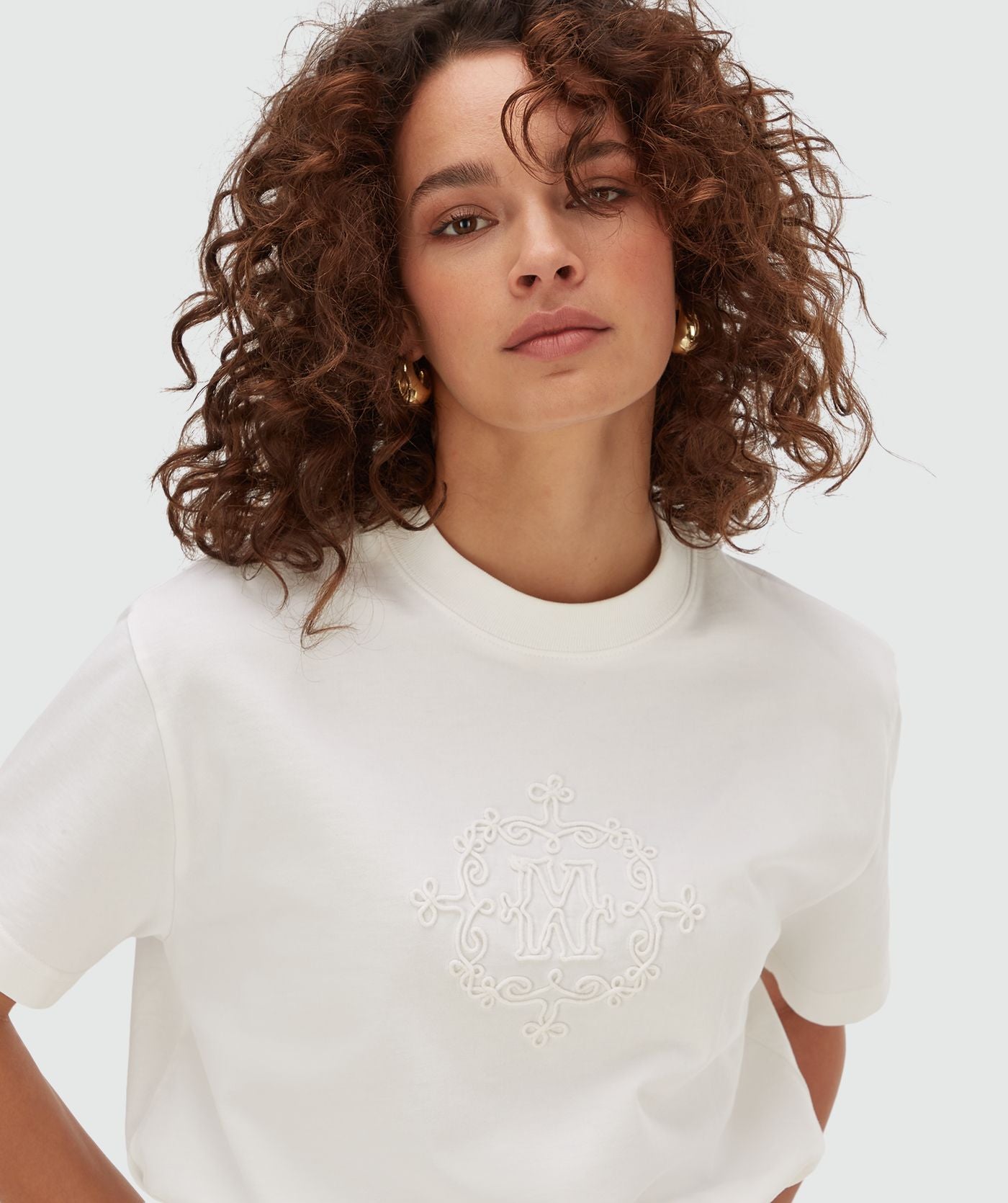 ROXY CURL oversized T-shirt met logo - off white