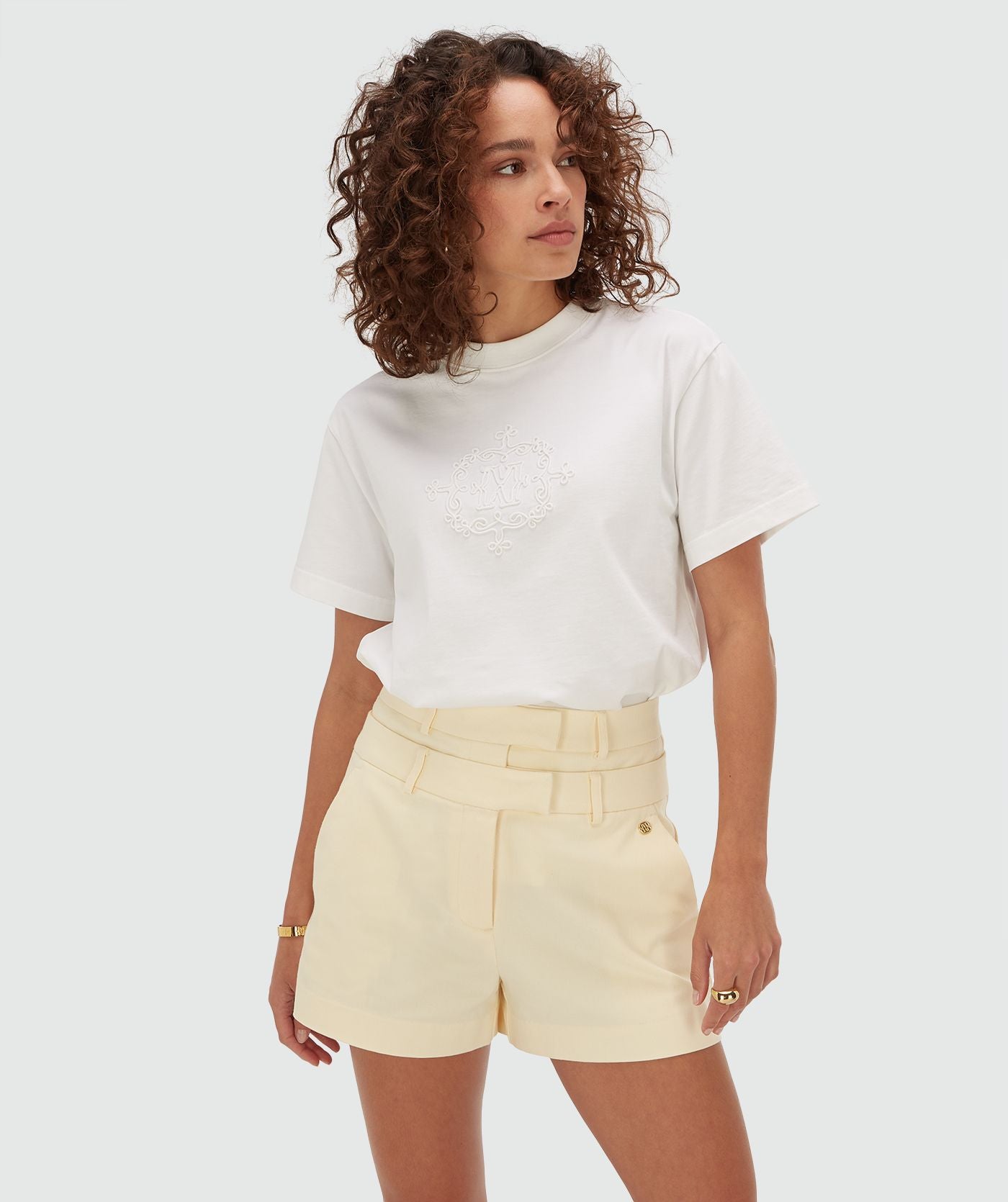 ROXY CURL oversized T-shirt met logo - off white
