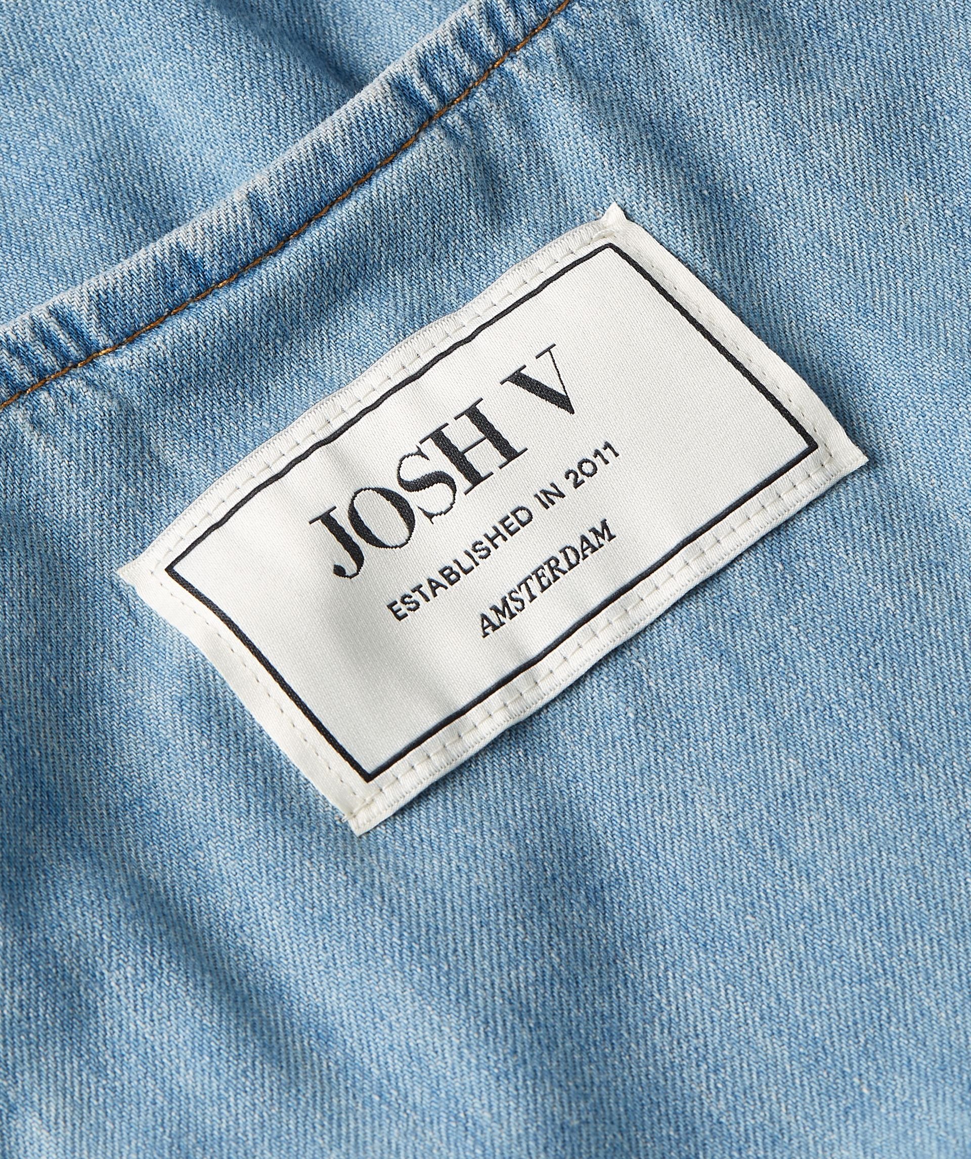 SEA getailleerde top met peplum - mid blue denim