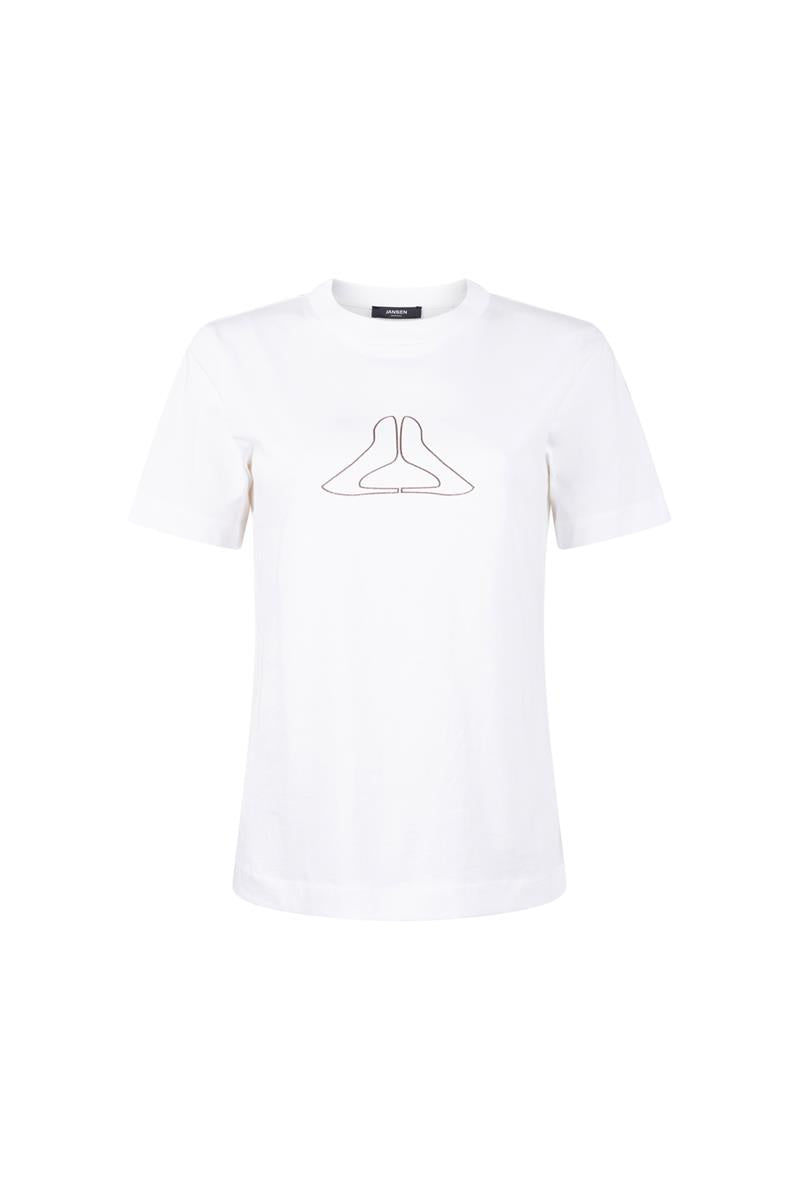 JITTY LOGO T-SHIRT IN WIT