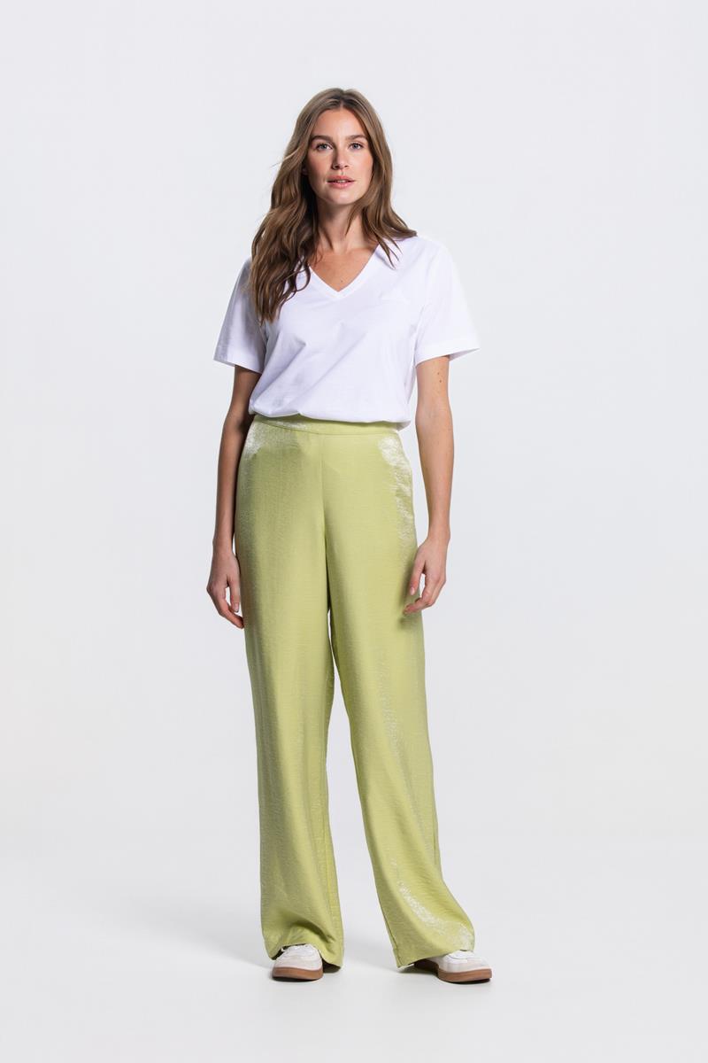 DO WIDE LEG GLANS PANTALON IN AVOCADO