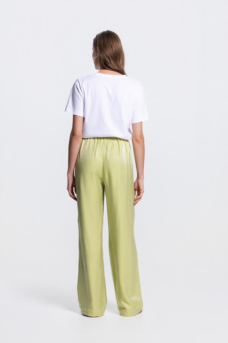 DO WIDE LEG GLANS PANTALON IN AVOCADO