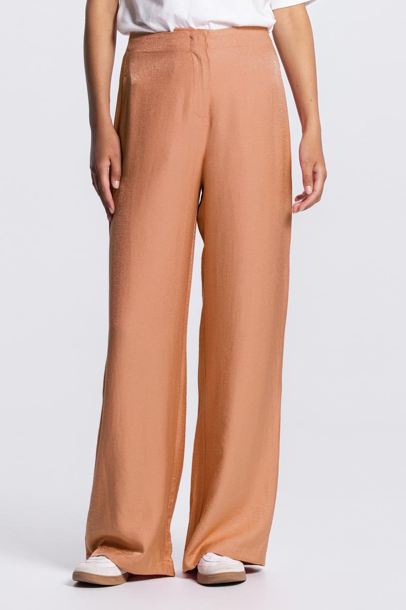 PAM WIDE LEG PANTALON IN DONKER PERZIK