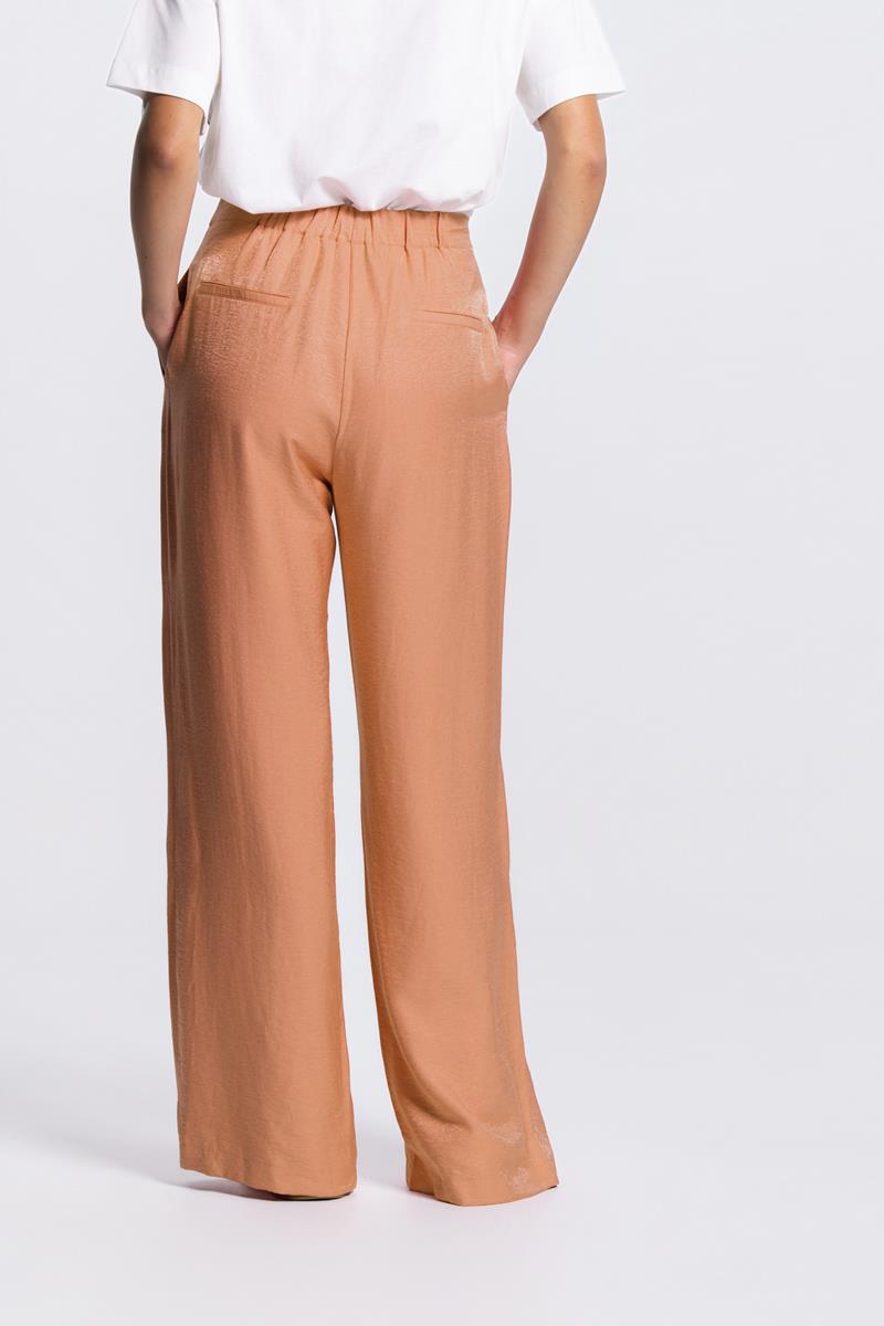 PAM WIDE LEG PANTALON IN DONKER PERZIK