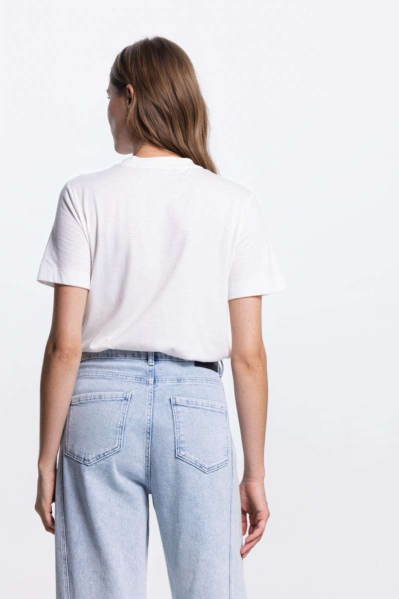 VALESKA PRINT T-SHIRT IN WIT