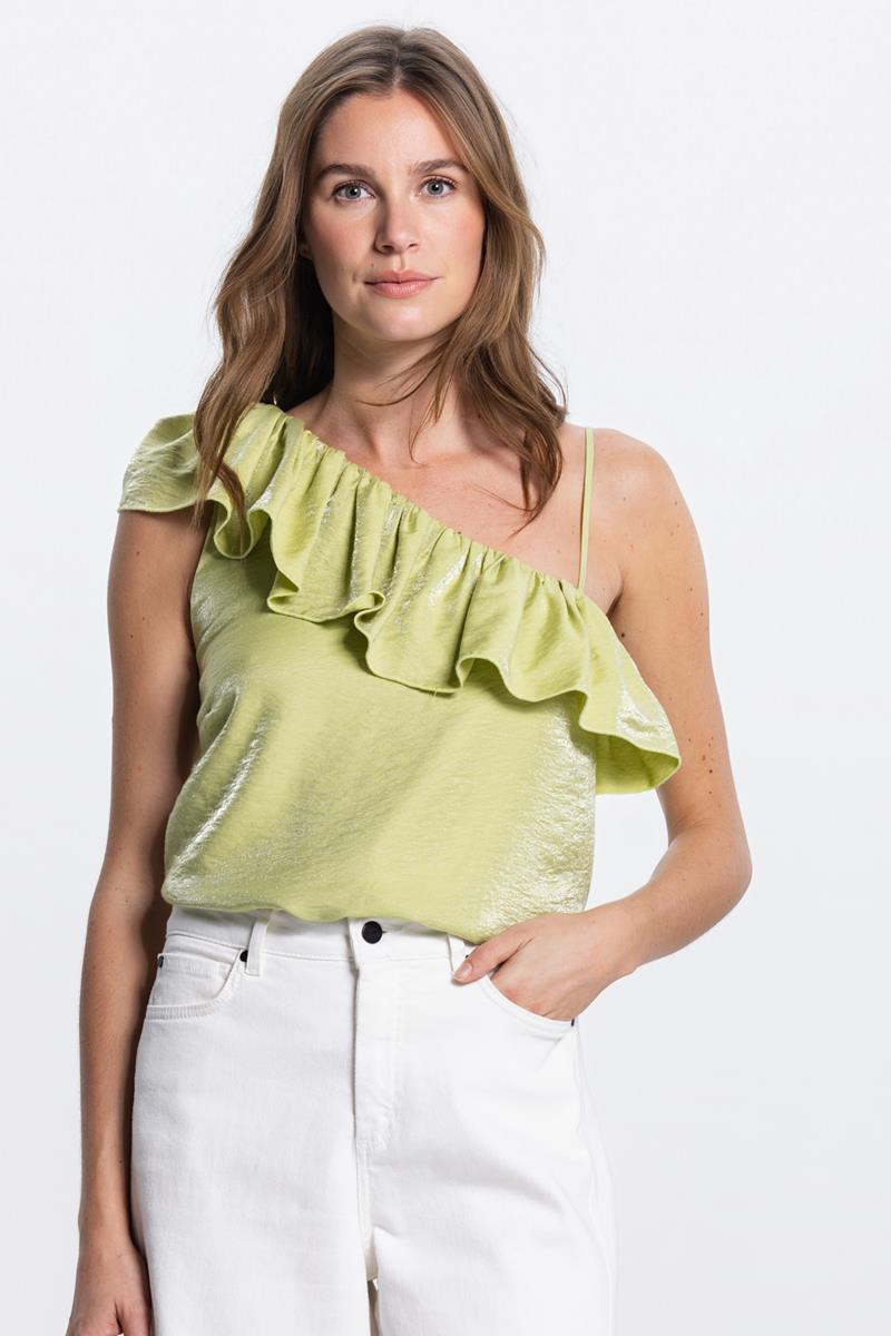 VIE ONE SHOULDER TOP IN AVOCADO