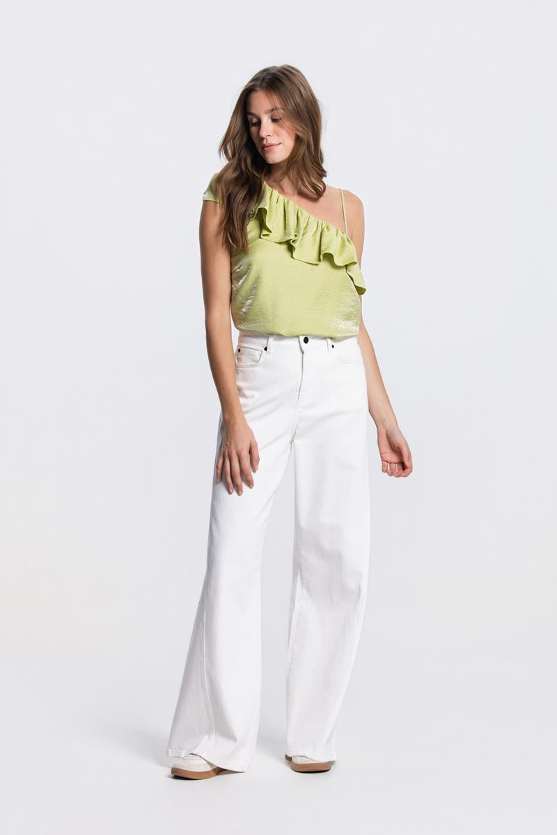 VIE ONE SHOULDER TOP IN AVOCADO