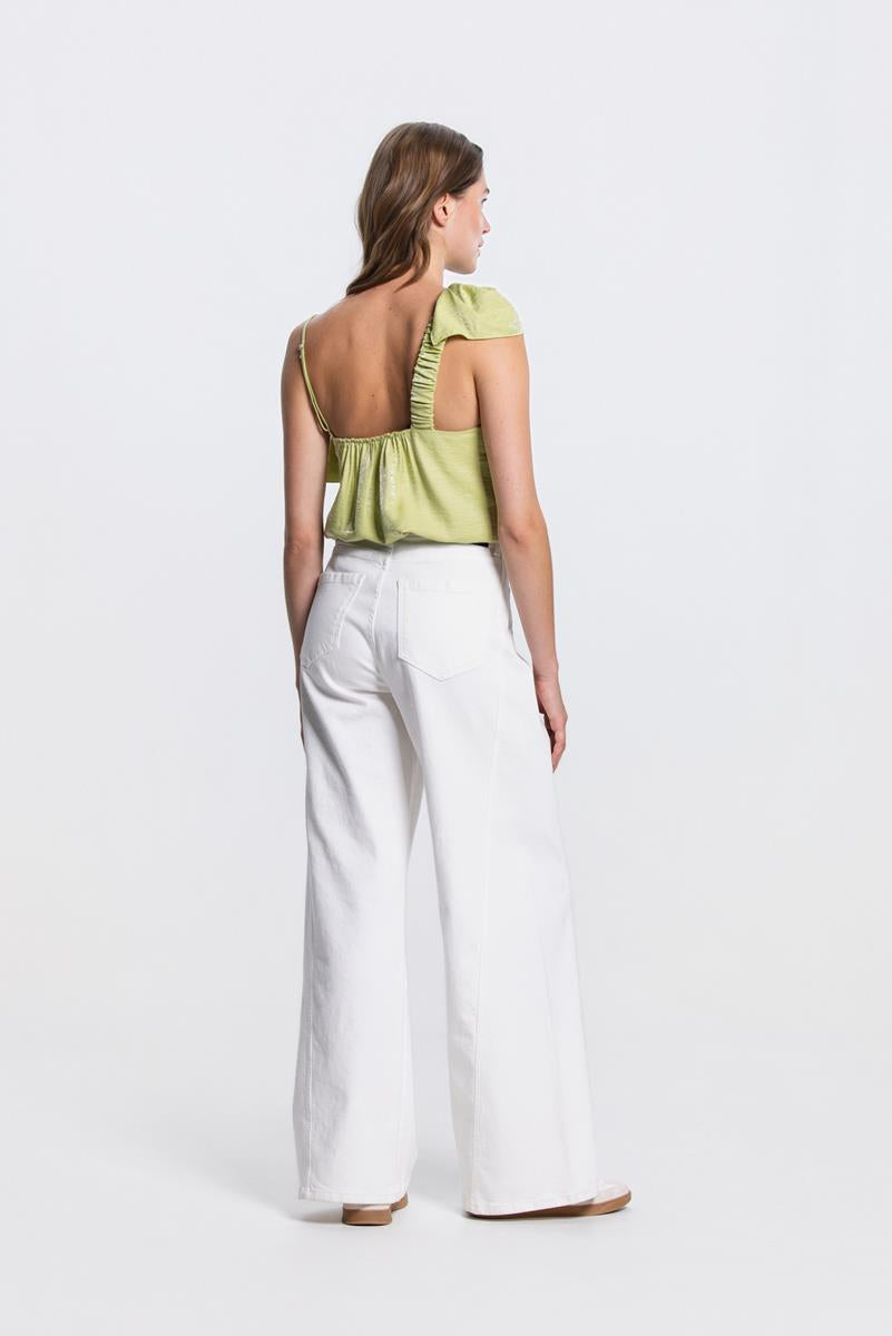 VIE ONE SHOULDER TOP IN AVOCADO