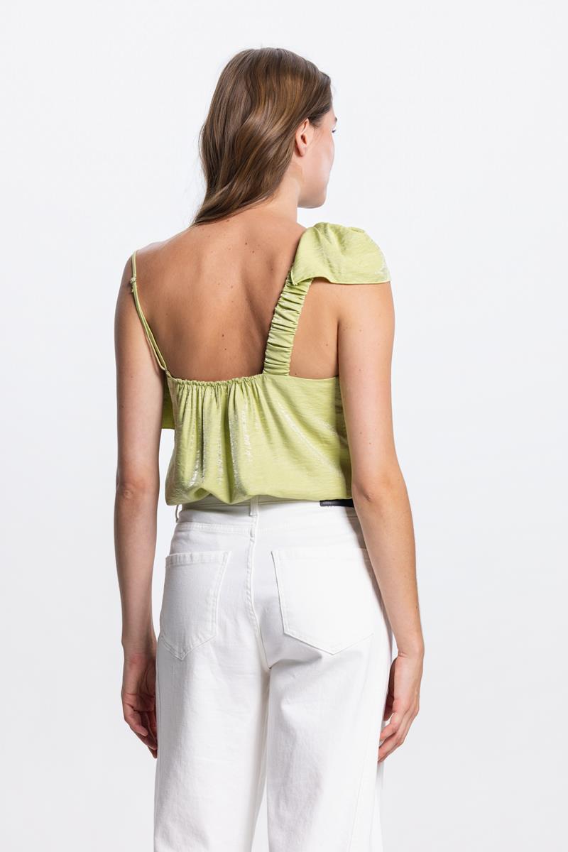 VIE ONE SHOULDER TOP IN AVOCADO
