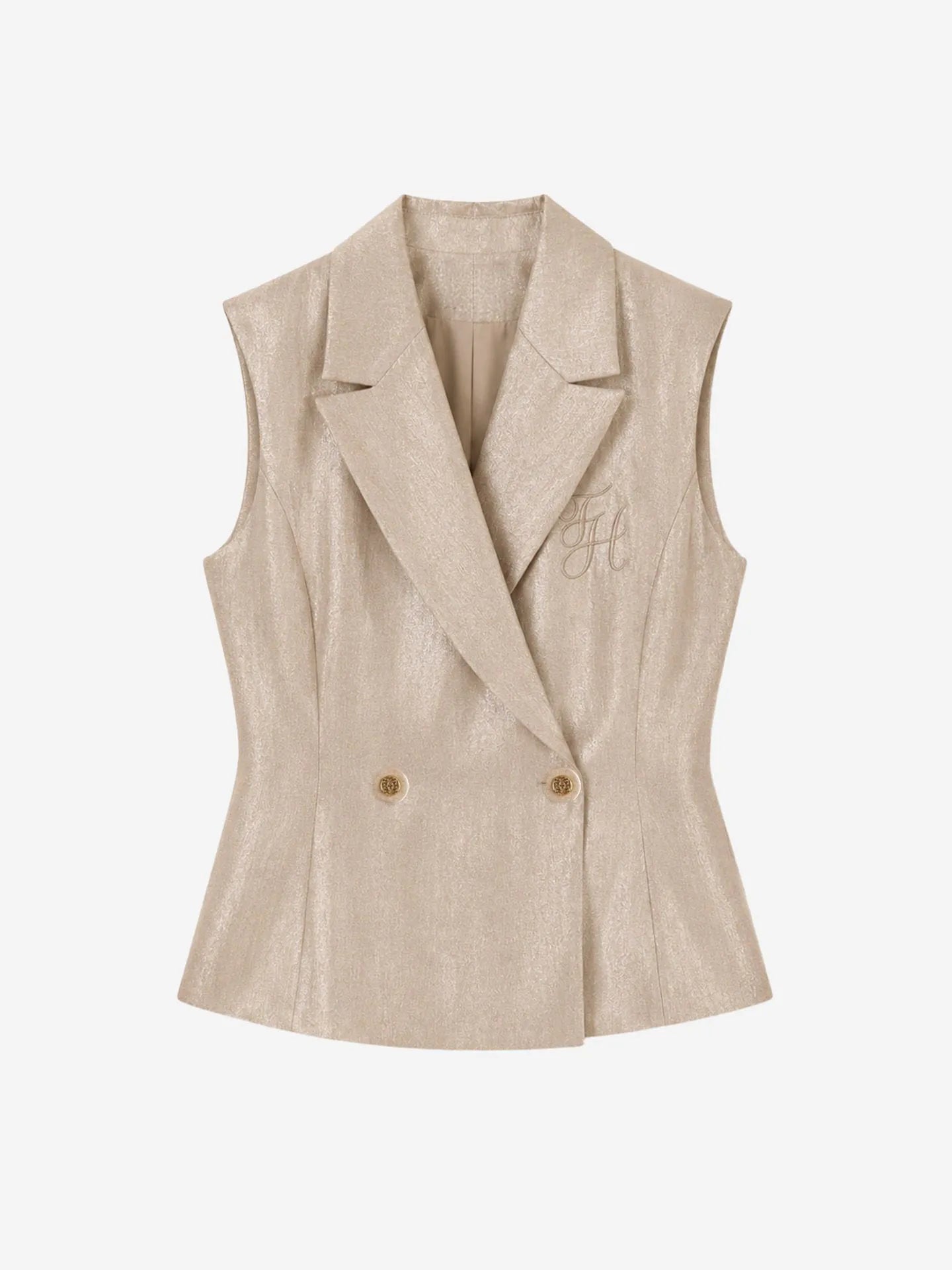 Glanzend gilet
Orlando Waistcoat hummus