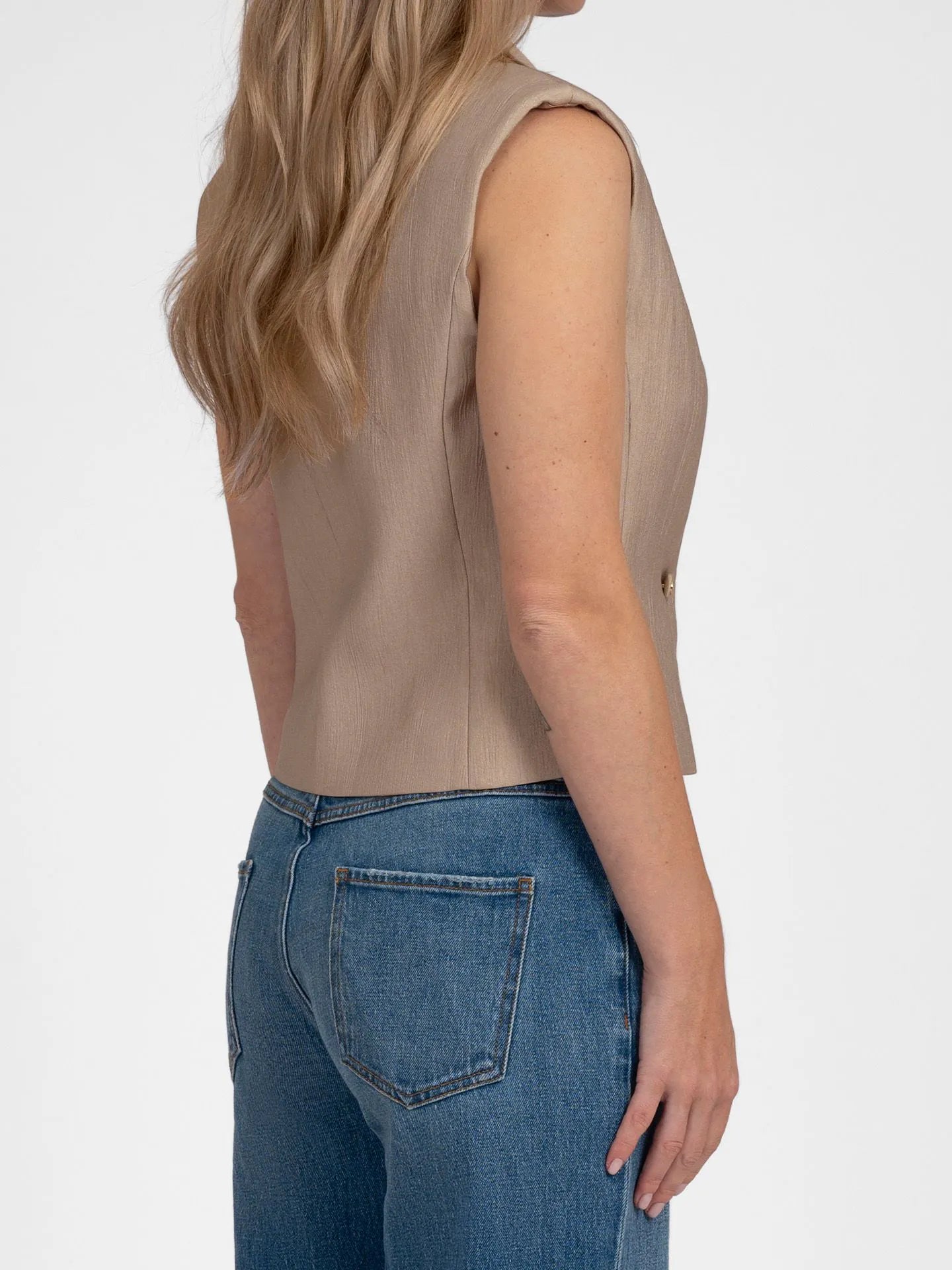 Glanzend gilet
Orlando Waistcoat hummus