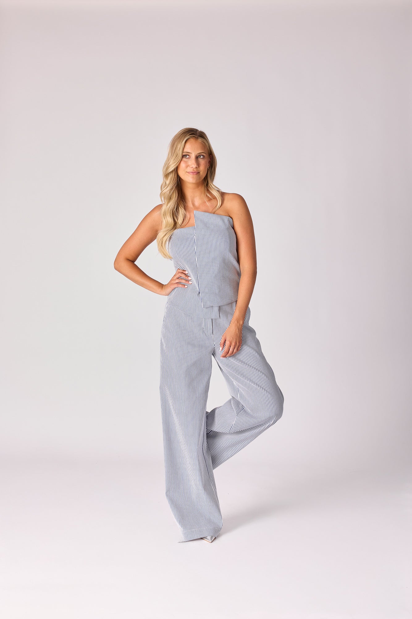 Bibette top blue stripe