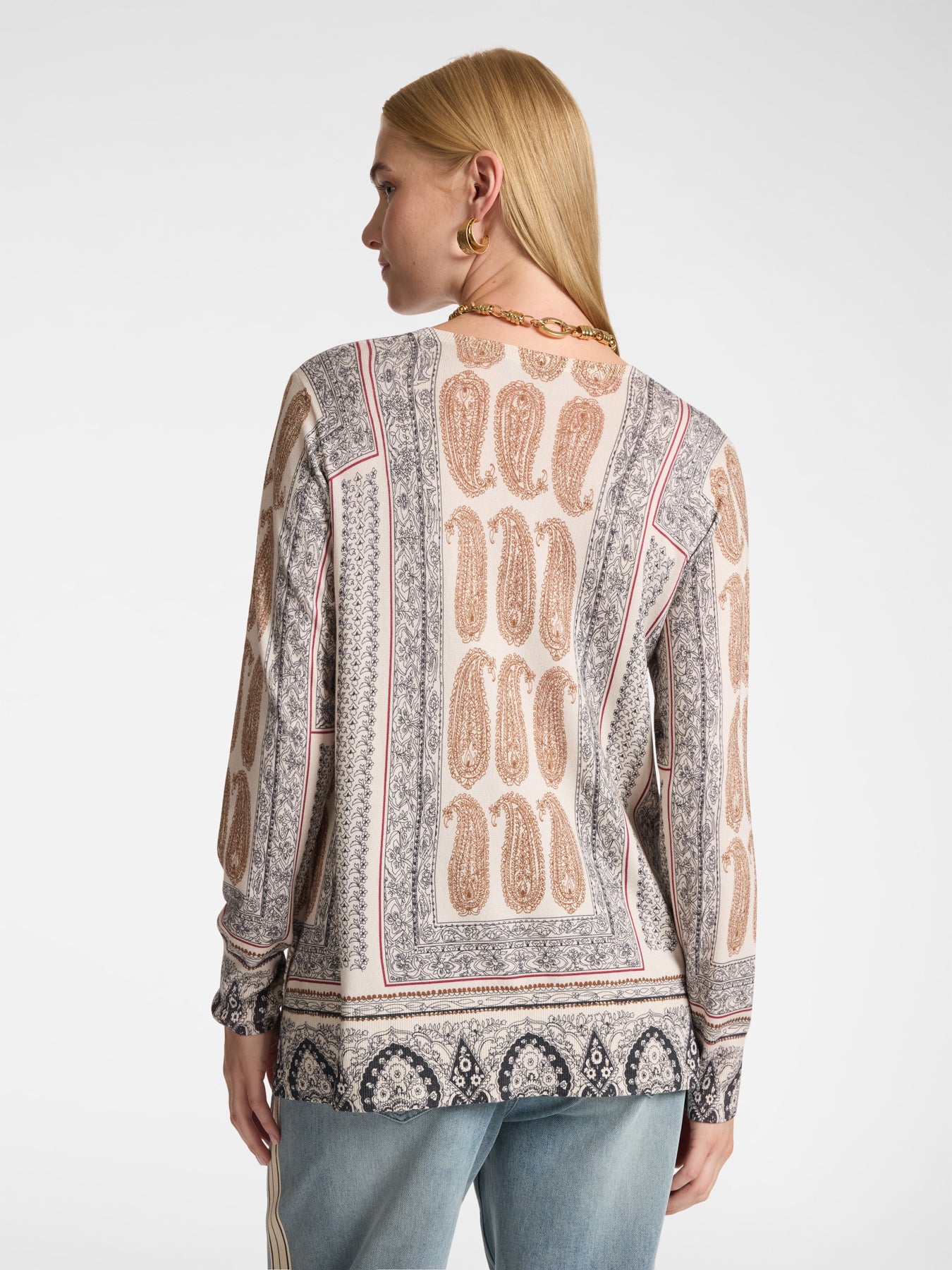 Sweater met ronde hals en prints