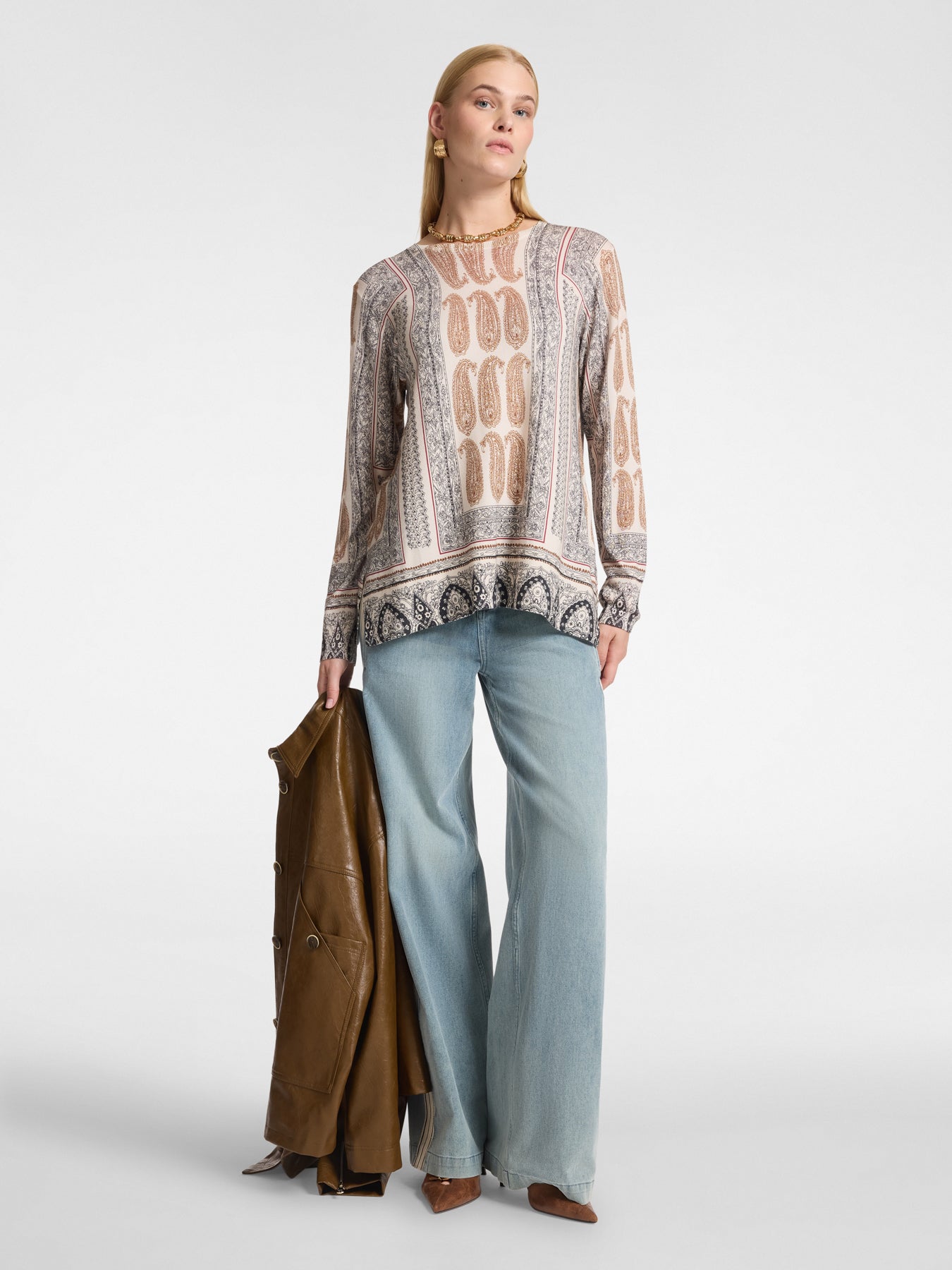 Sweater met ronde hals en prints