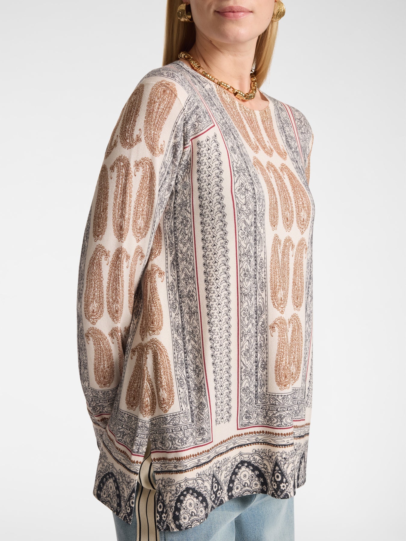 Sweater met ronde hals en prints