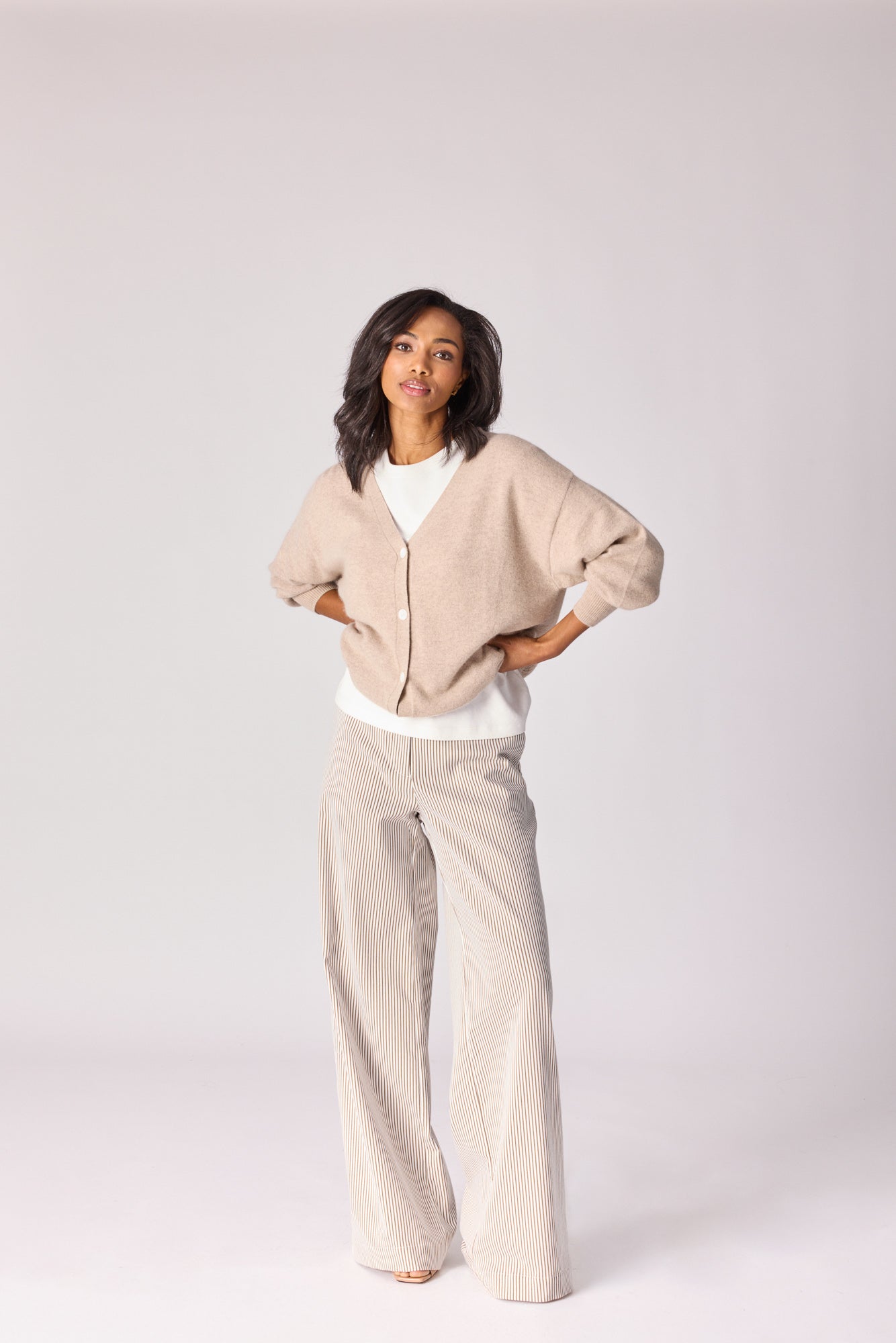 Lenny pants taupe stripe