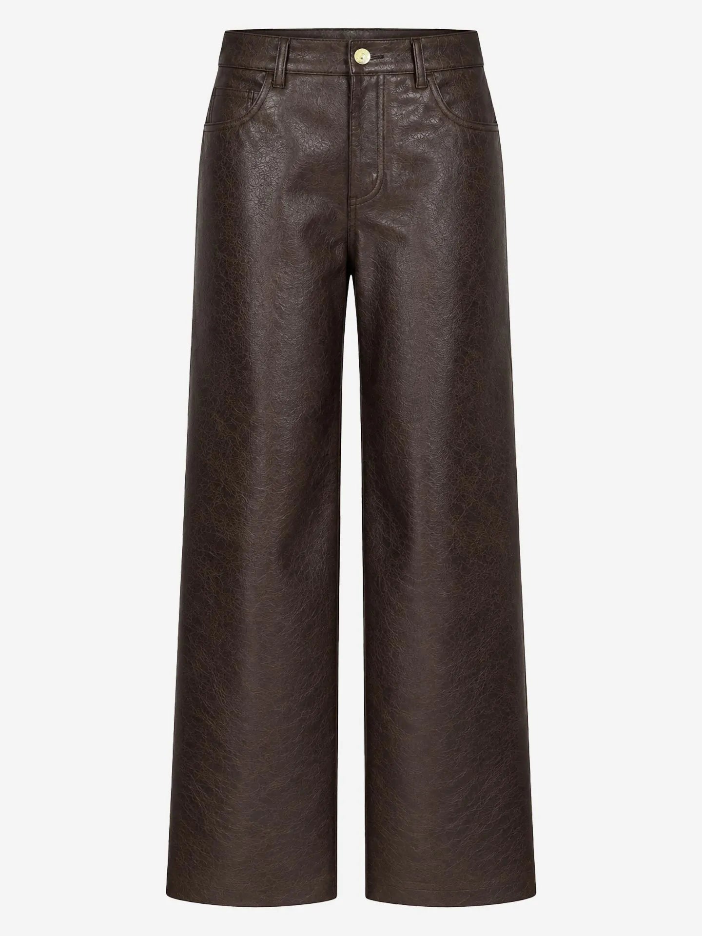 Anisa Pants Imitatieleer wide leg pantalon