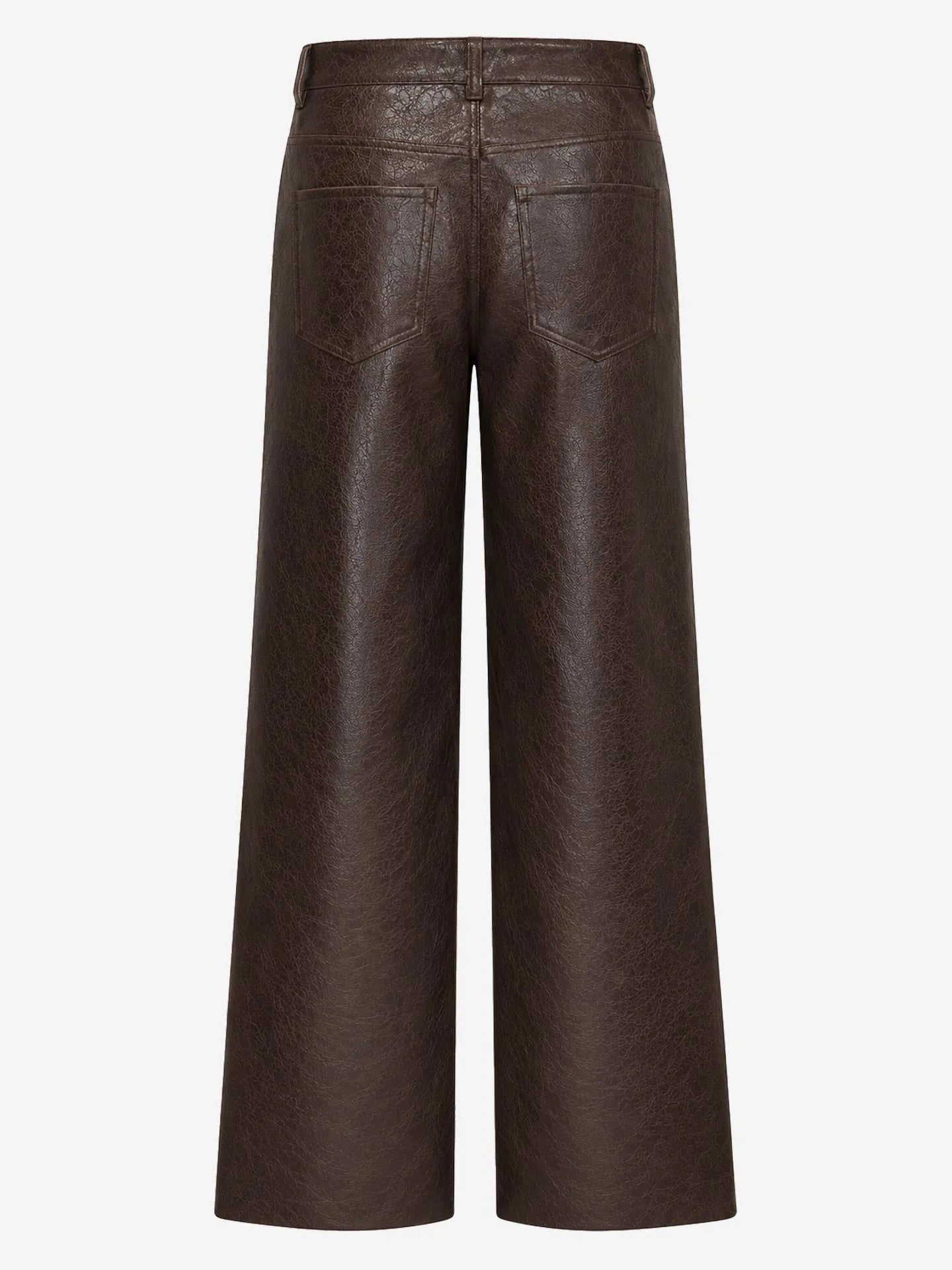 Anisa Pants Imitatieleer wide leg pantalon
