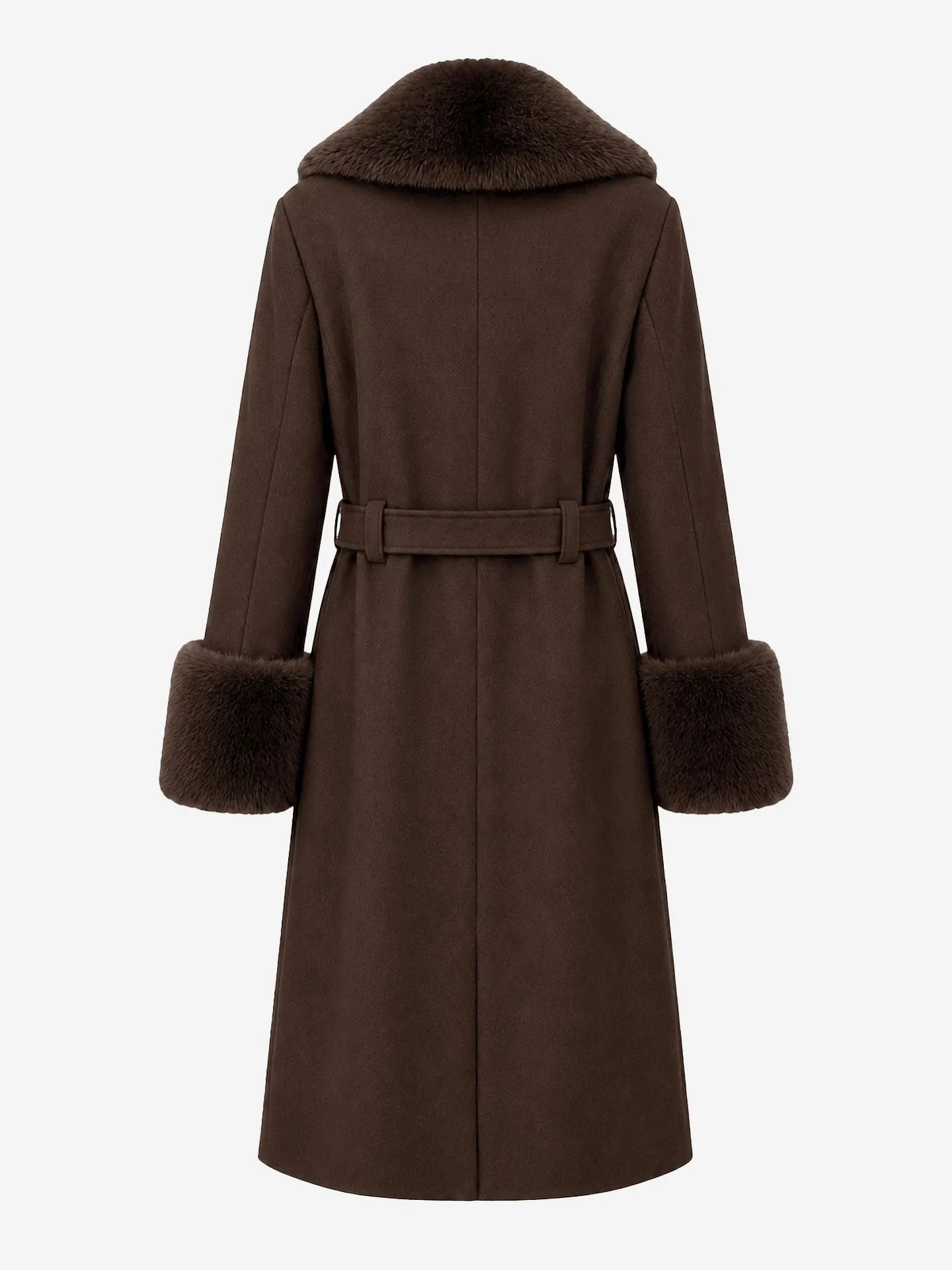 Auria Coat Lange manteljas met imitatiebont details