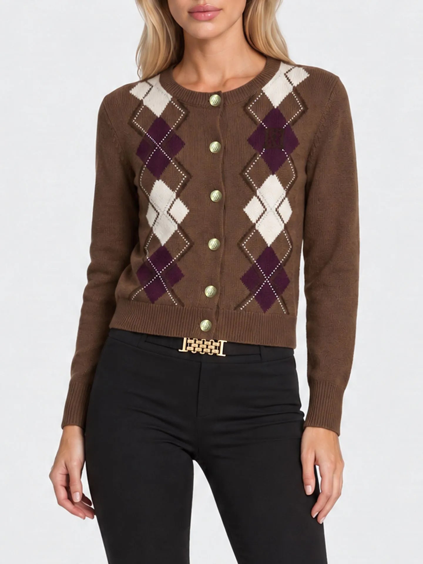 Anira Cardigan met ruit dessin
