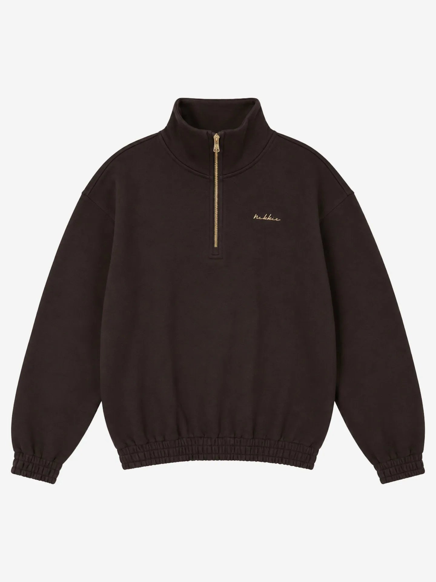 Sweater met half-zip en openstaande kraag
