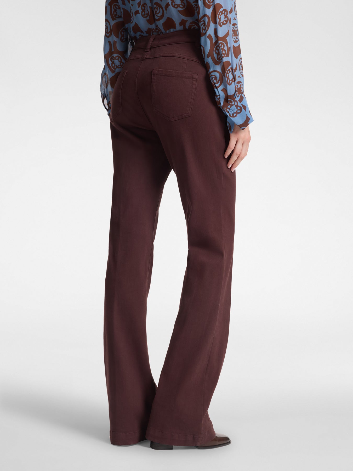 Flared broek met vijf zakken - Burgundy