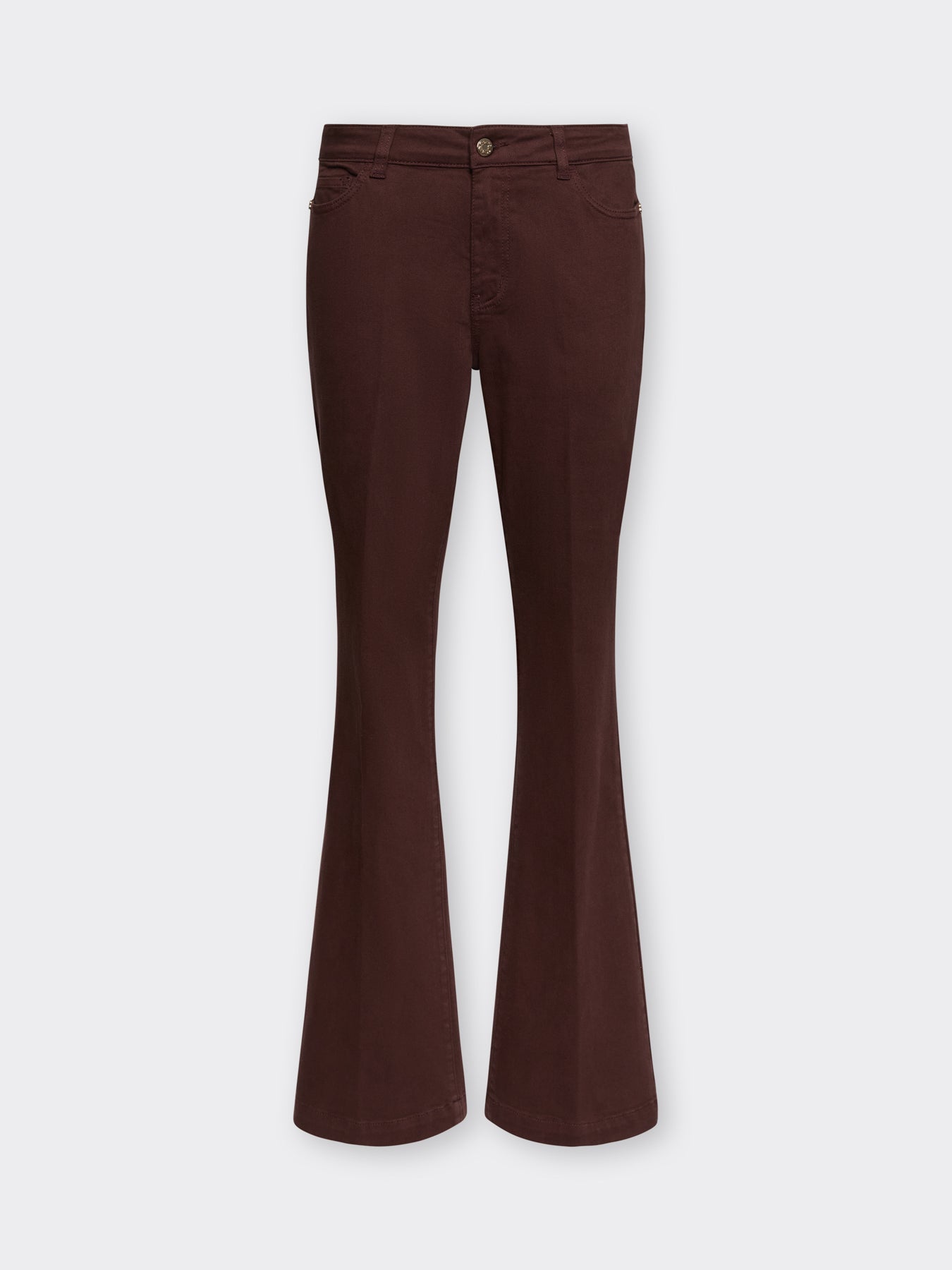 Flared broek met vijf zakken - Burgundy